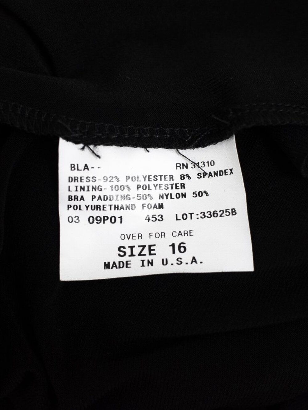 Vintage Black Asymmetrical Halter Dress Ruched Drop Waist Size 16 Y2K 90s Hoco - Picture 9 of 9